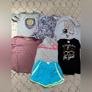 Colorful Graphic T-Shirts and Shorts Set